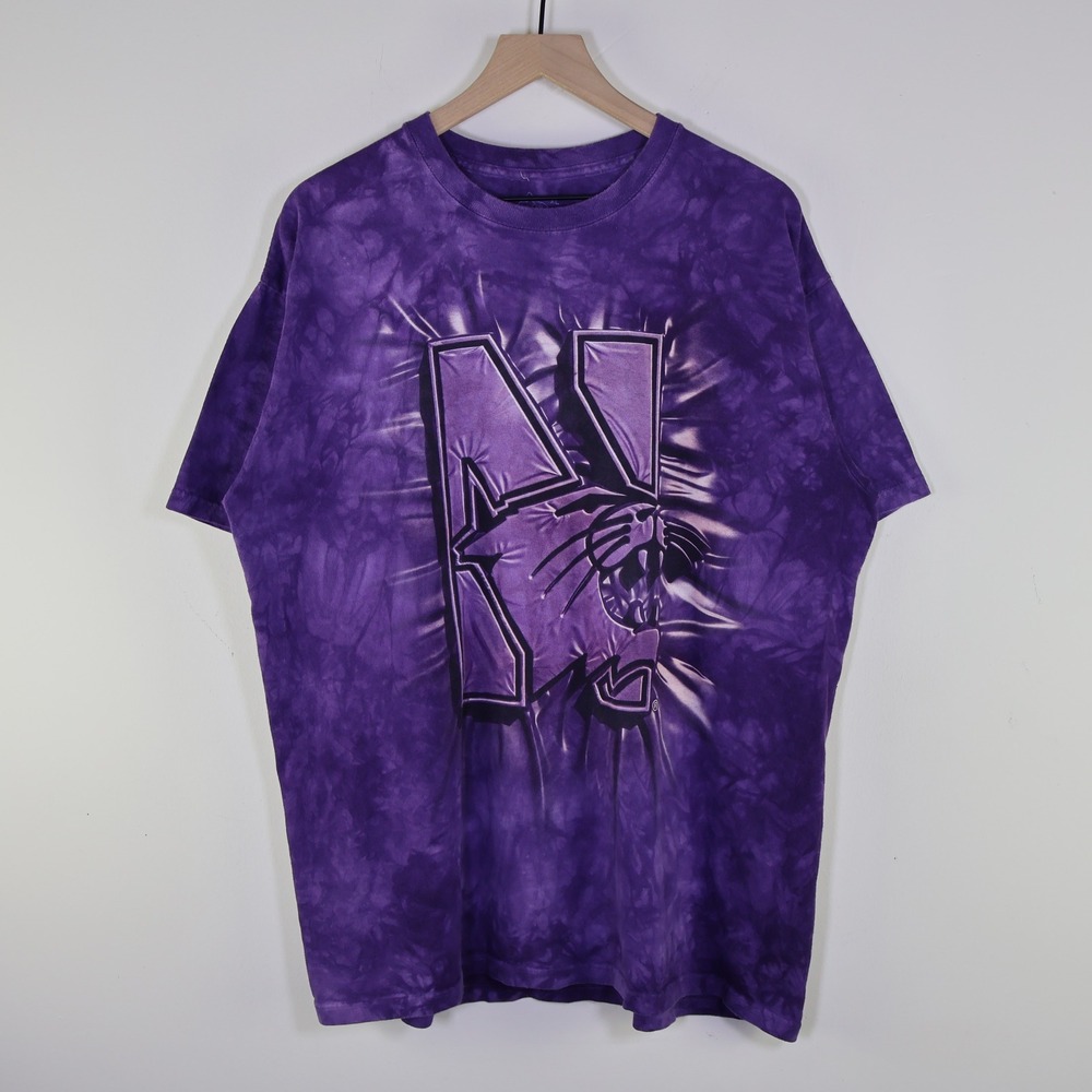 The Mountain‎ Northwestern Wildcats Tie Dye Graphic T-Shirt Purple Mens XL